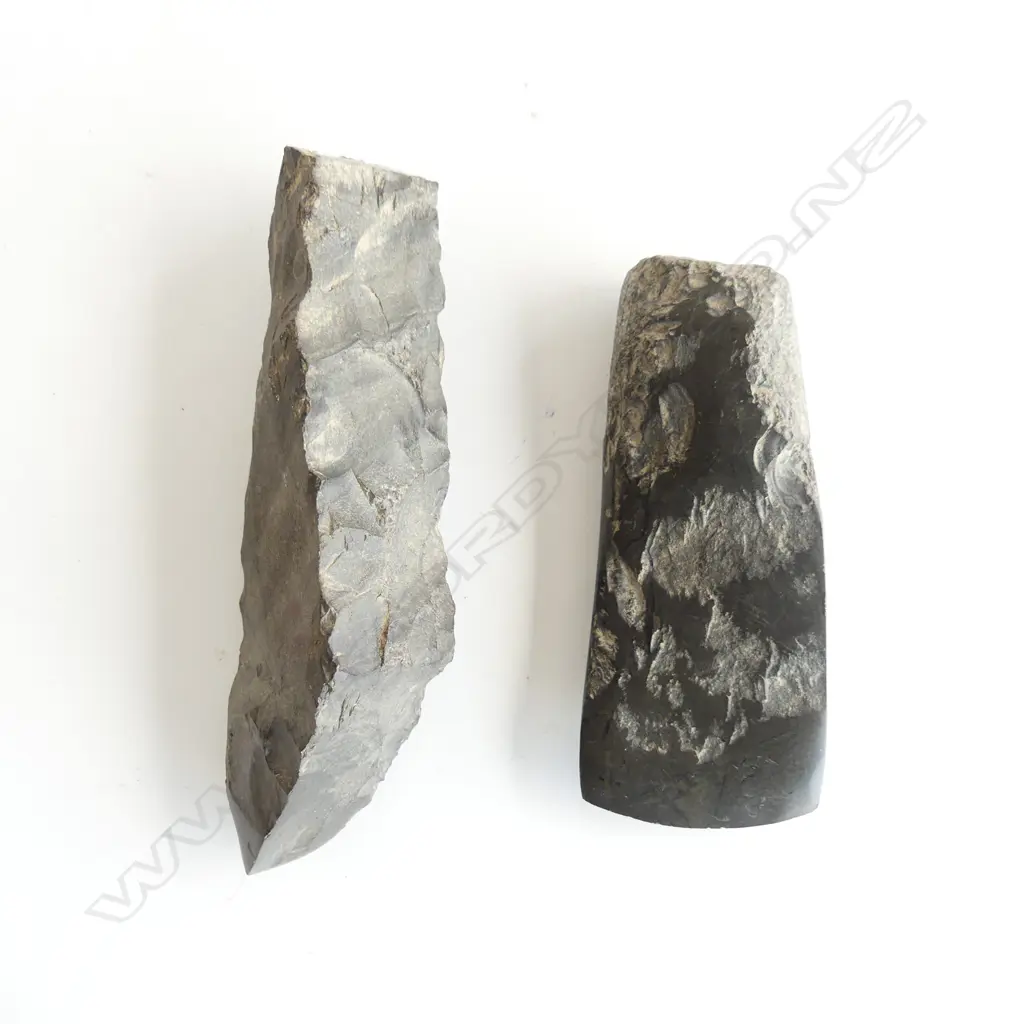 Two Māori pre-European toki, Image 1++